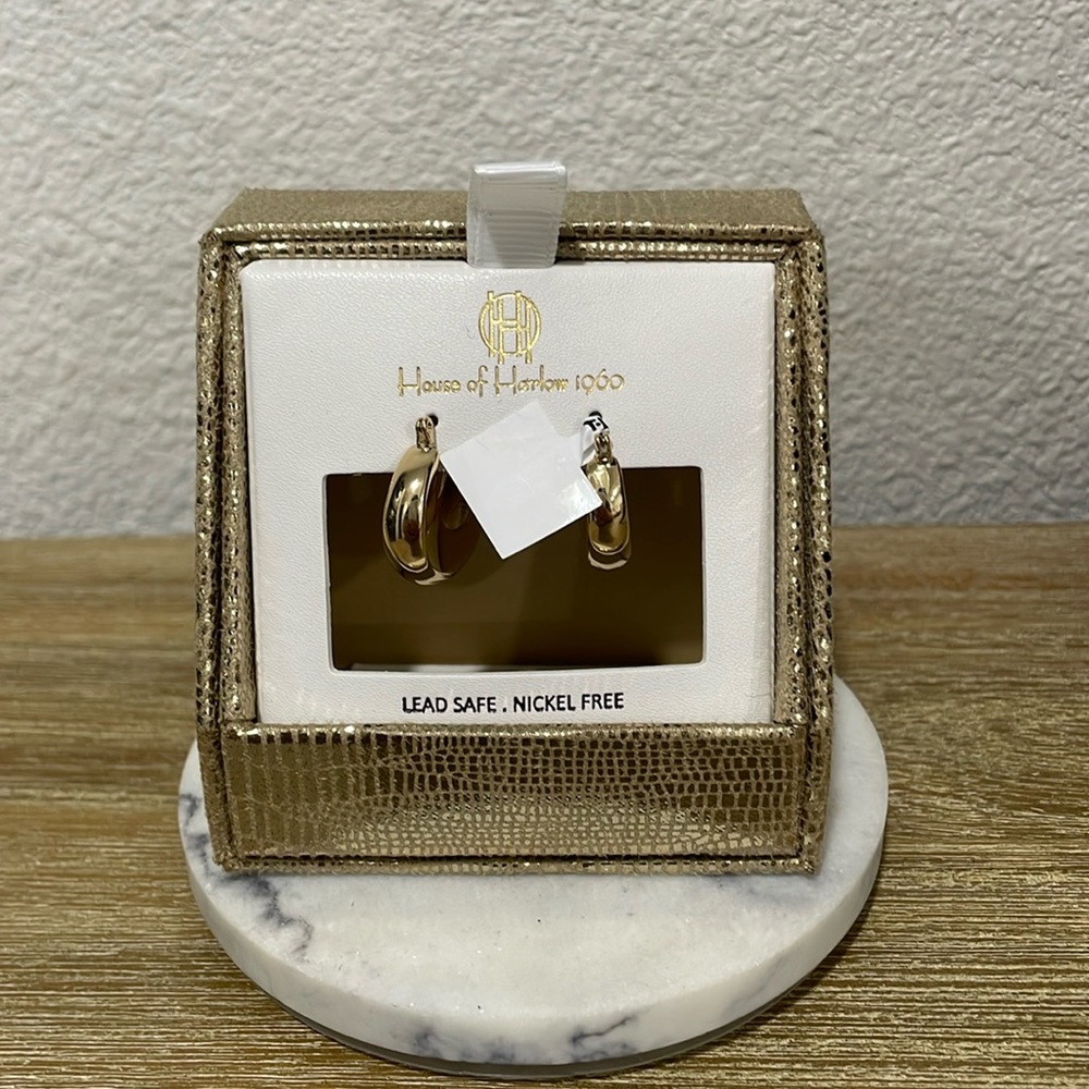 NWT House of Harlow 1960 Gold Earrings